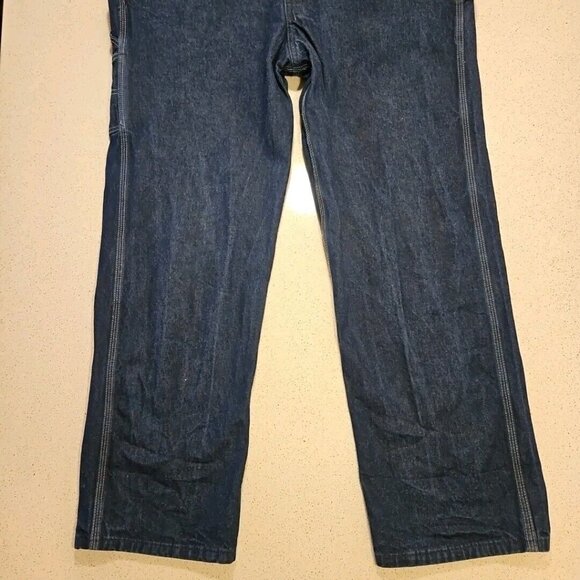 Key Imperial Overalls Mens 38 x 32L Blue Baggy Denim Pants Bib Farmer Distressed - Picture 3 of 9